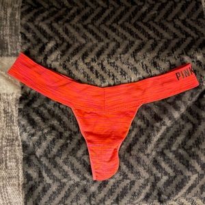 PINK by Victoria Secret Low Rise Thong Size XS Pink Red Color